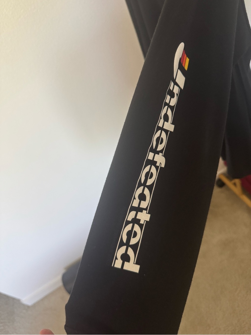 Undefeated Black T-Shirt with White Logo Tag